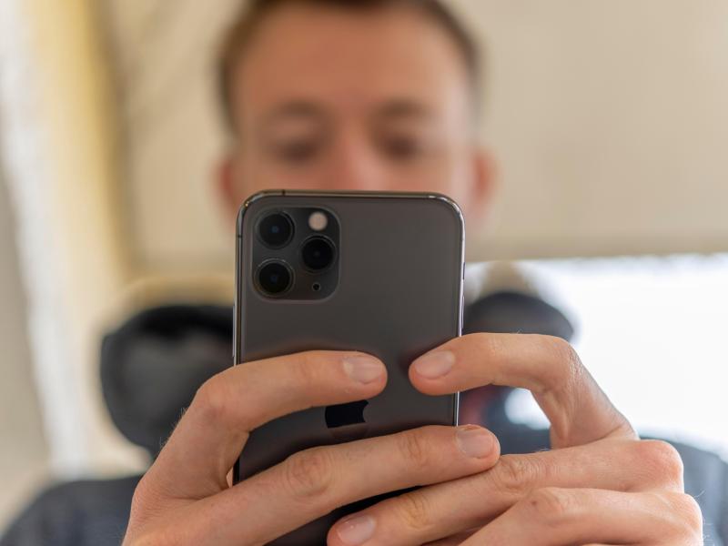 Young man with phone