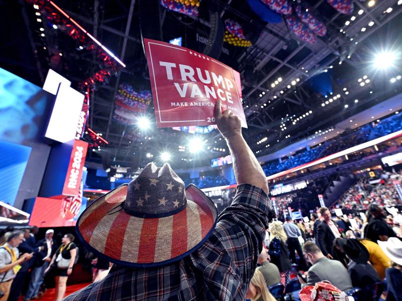 Fans of President Donald Trump at the Republican National Convention