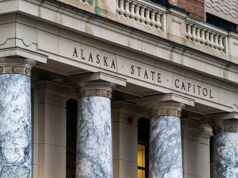 The facade of the Alaska State Capitol