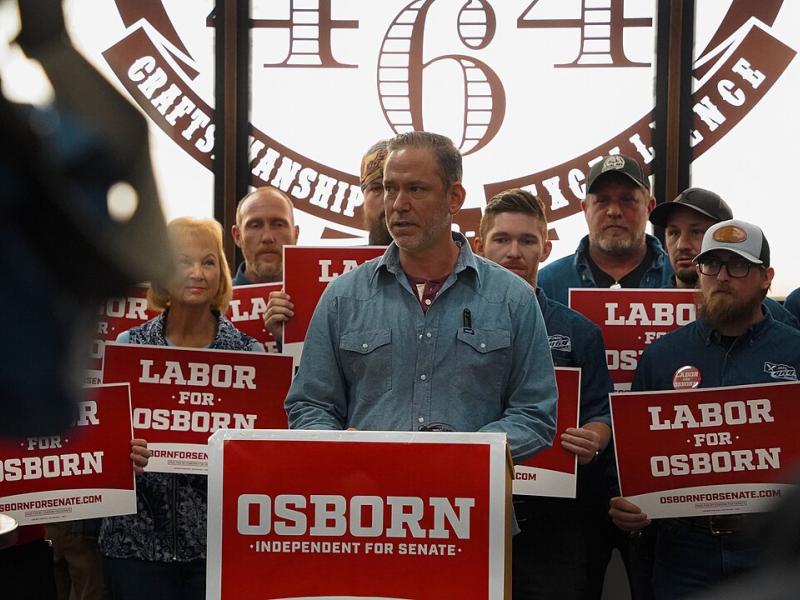 Independent candidate Dan Osborn accepts an endorsement