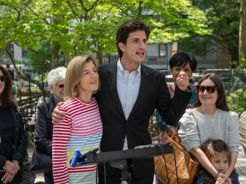NY congressional candidate Jack Schlossberg campaigns with his mother Caroline Kennedy